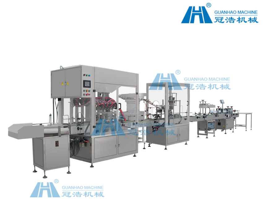 6头活塞式灌装旋盖生产线