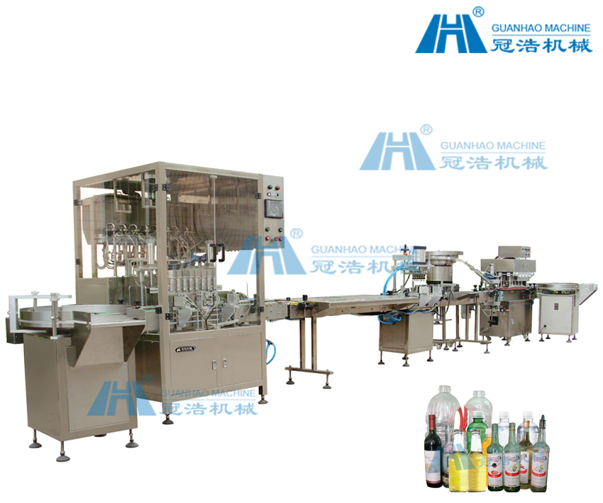 8头液位灌装、压盖、旋盖生产线